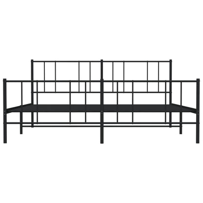 Giroletto con Testiera e Pediera Metallo Nero 200x200 cm