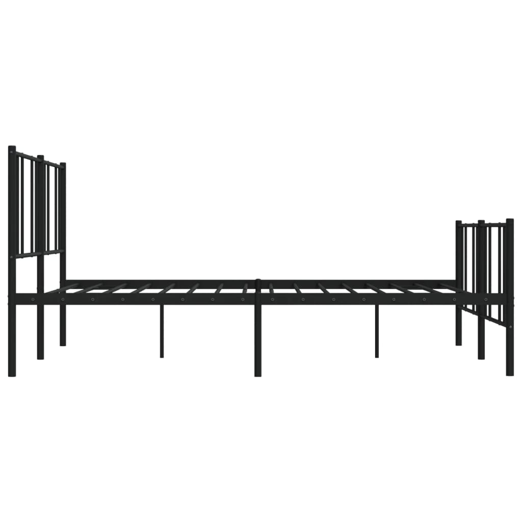 Giroletto con Testiera e Pediera Metallo Nero 200x200 cm
