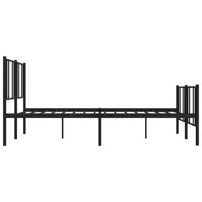 Giroletto con Testiera e Pediera Metallo Nero 200x200 cm