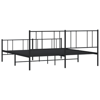 Giroletto con Testiera e Pediera Metallo Nero 200x200 cm