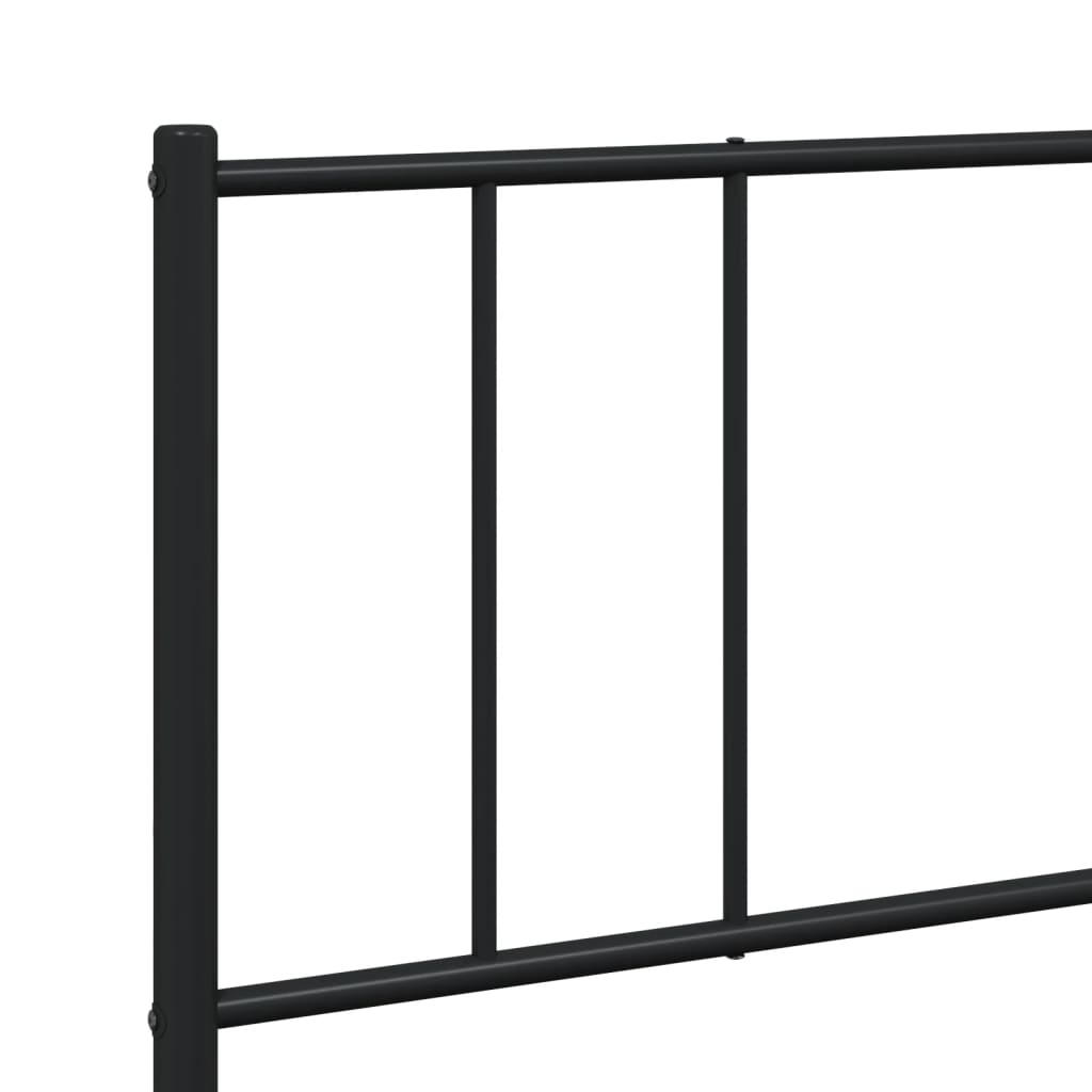 Giroletto con Testiera e Pediera Metallo Nero 200x200 cm