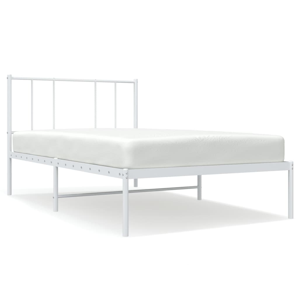 Giroletto con Testiera Metallo Bianco 100x190 cm | homemem39