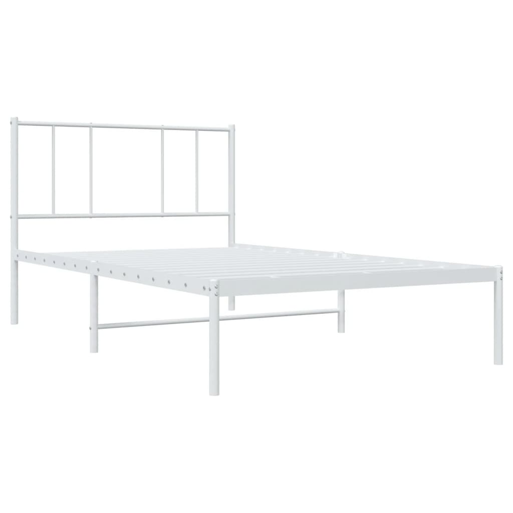 Giroletto con Testiera Metallo Bianco 100x190 cm | homemem39