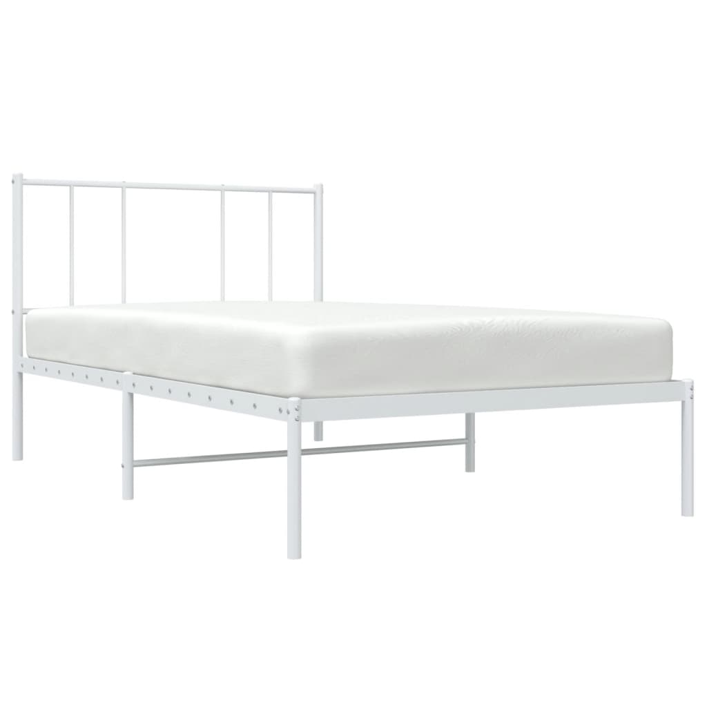 Giroletto con Testiera Metallo Bianco 100x190 cm | homemem39
