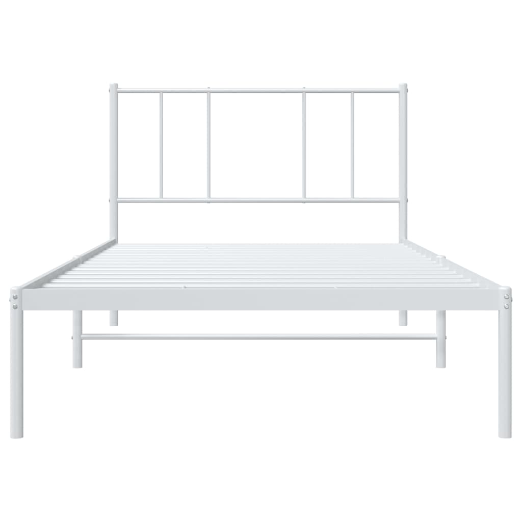 Giroletto con Testiera Metallo Bianco 100x190 cm | homemem39