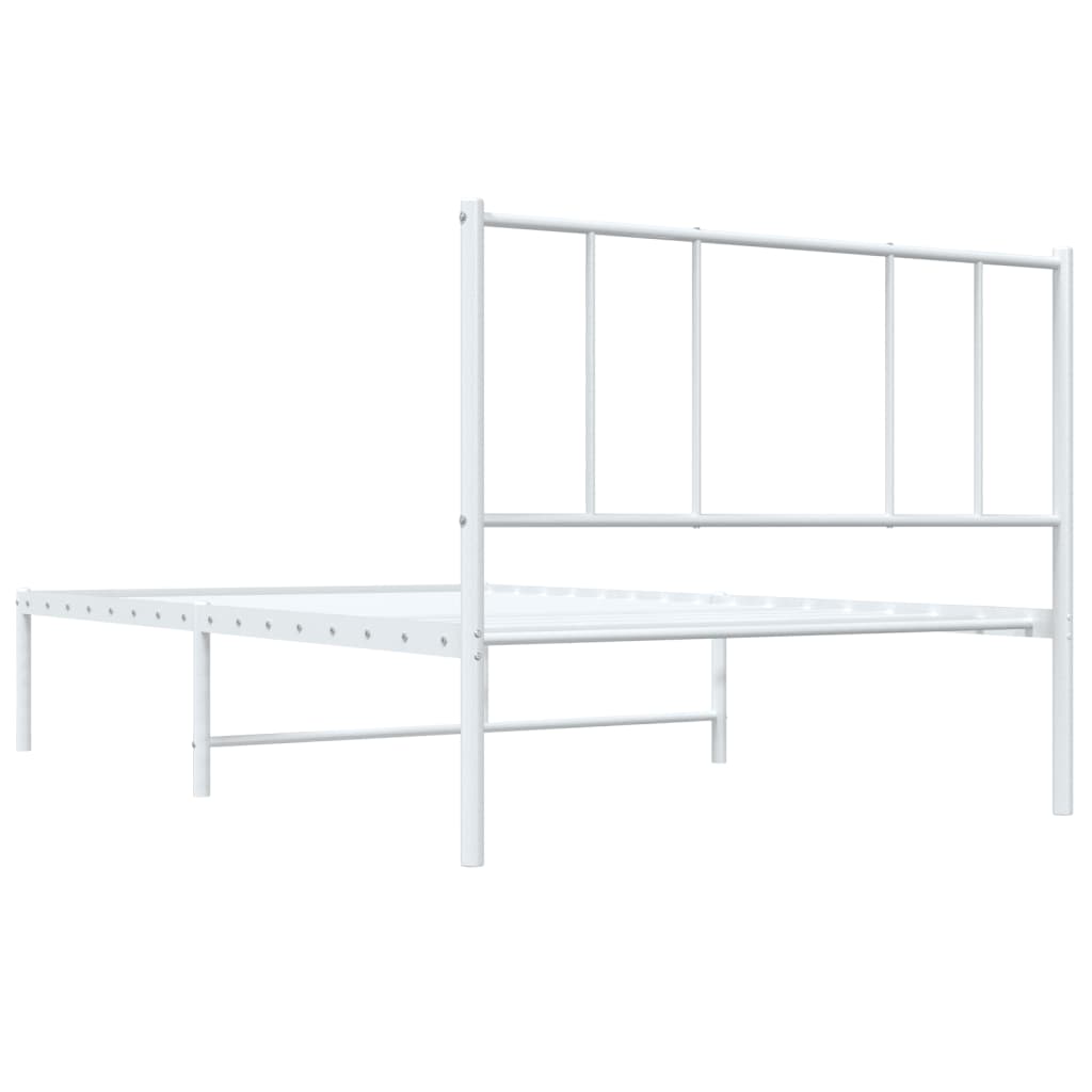 Giroletto con Testiera Metallo Bianco 100x190 cm | homemem39