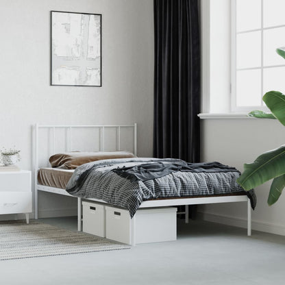Giroletto con Testiera Metallo Bianco 100x190 cm | homemem39