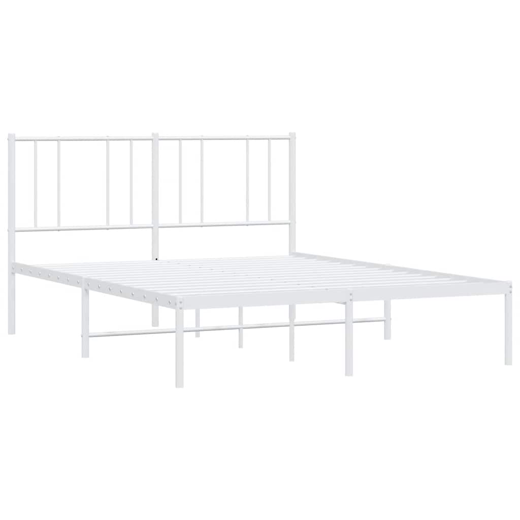 Giroletto con Testiera in Metallo Bianco 120x200 cm | homemem39