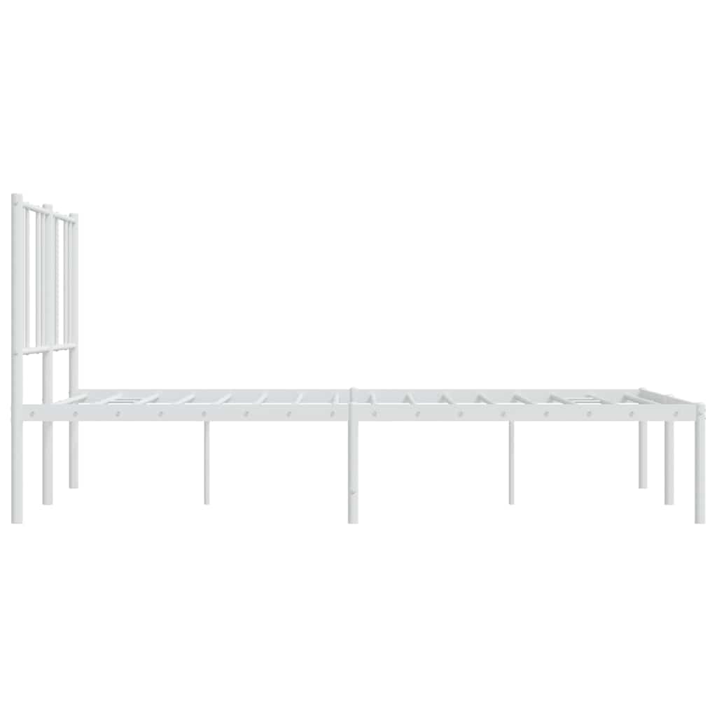 Giroletto con Testiera in Metallo Bianco 120x200 cm | homemem39