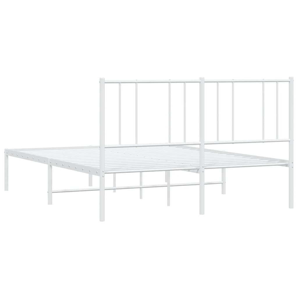 Giroletto con Testiera in Metallo Bianco 120x200 cm | homemem39