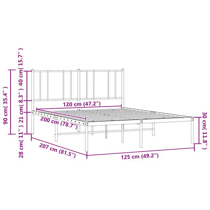 Giroletto con Testiera in Metallo Bianco 120x200 cm | homemem39