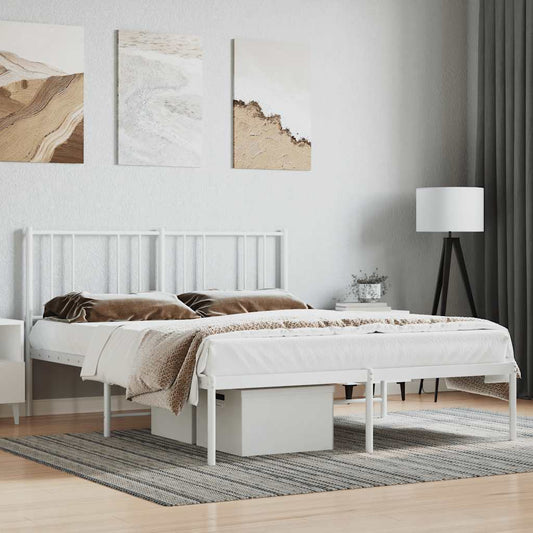 Giroletto con Testiera in Metallo Bianco 120x200 cm | homemem39