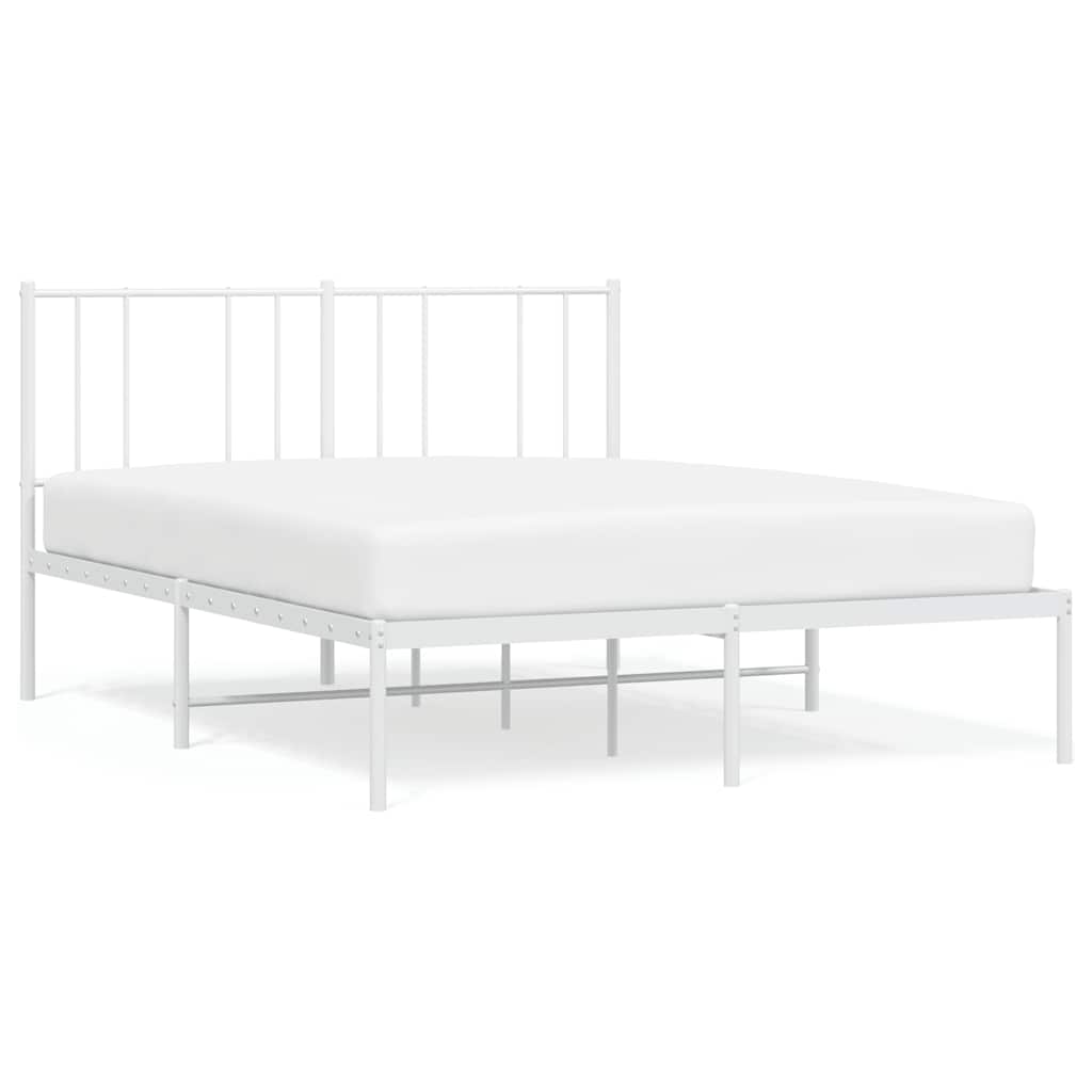 Giroletto con Testiera Metallo Bianco 135x190 cm | homemem39