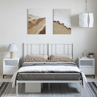 Giroletto con Testiera Metallo Bianco 135x190 cm | homemem39