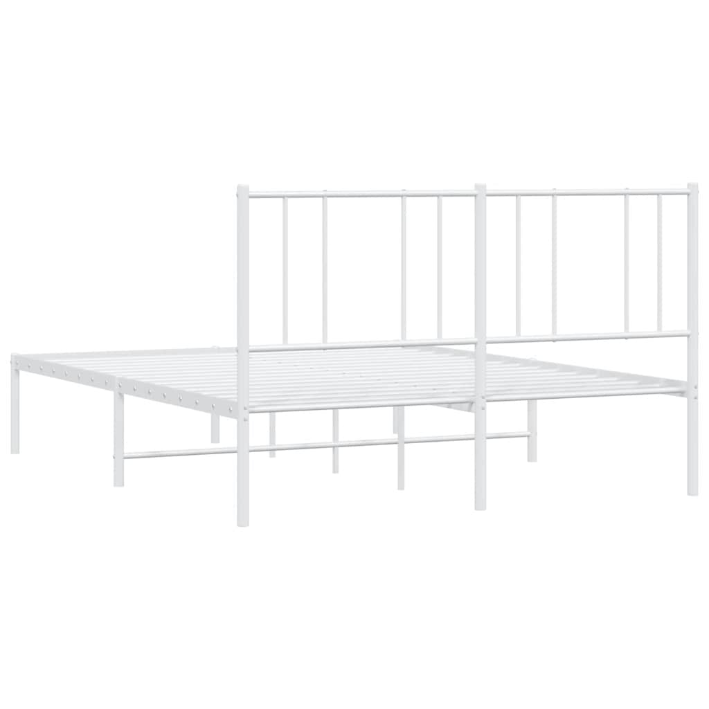 Giroletto con Testiera Metallo Bianco 135x190 cm | homemem39