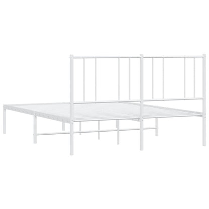 Giroletto con Testiera Metallo Bianco 135x190 cm | homemem39