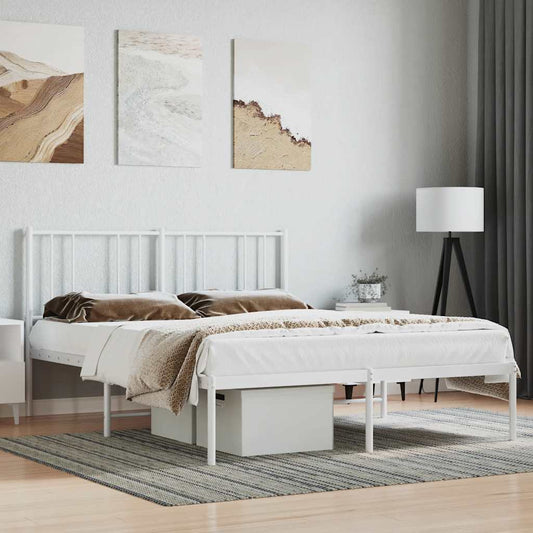Giroletto con Testiera Metallo Bianco 160x200 cm | homemem39