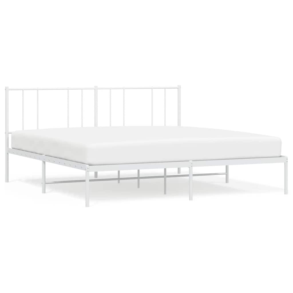 Giroletto con Testiera Metallo Bianco 183x213 cm | homemem39
