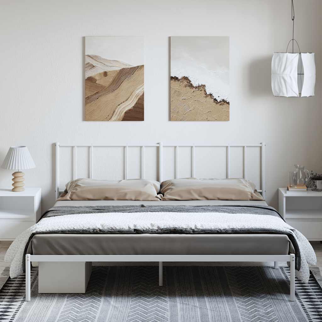 Giroletto con Testiera Metallo Bianco 183x213 cm | homemem39