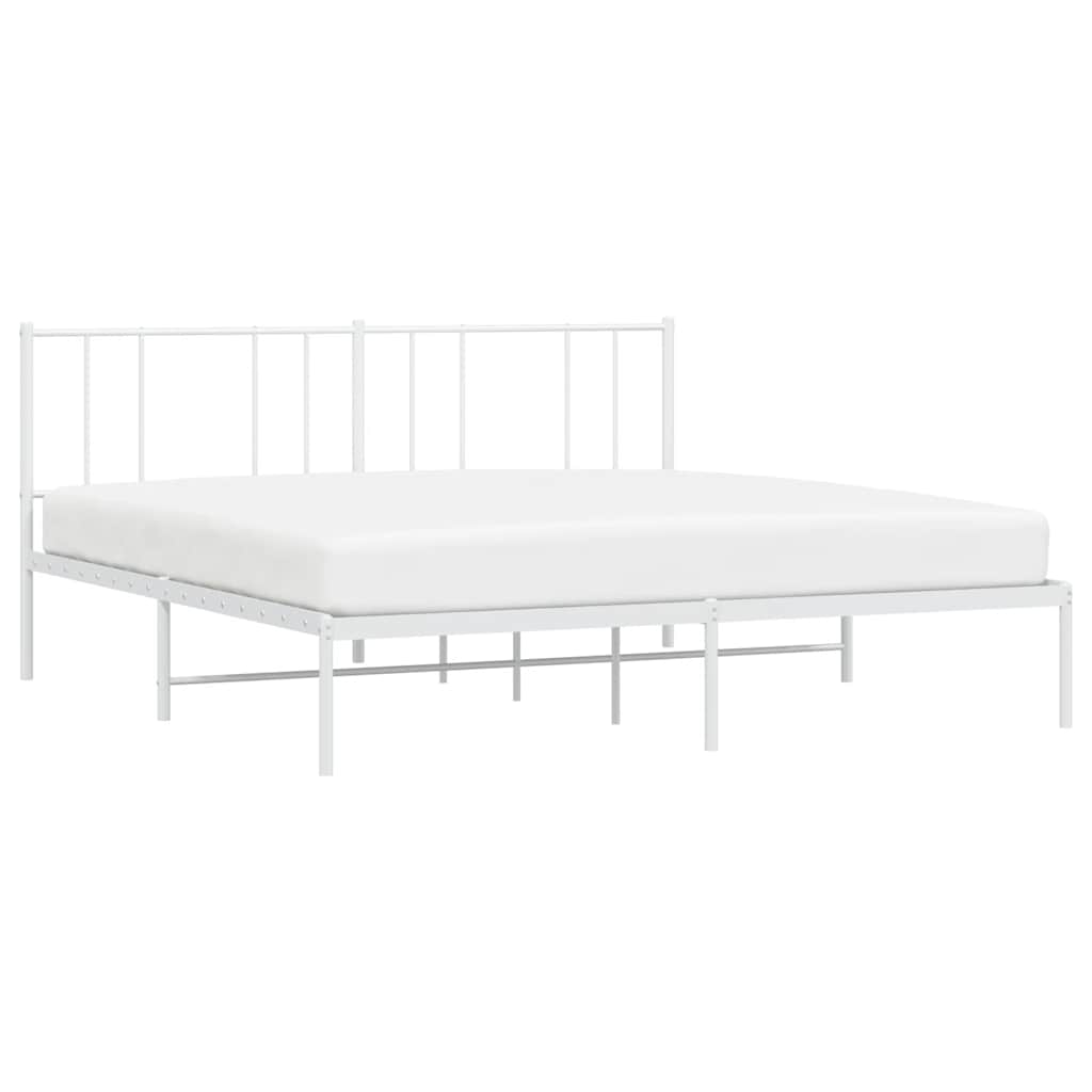 Giroletto con Testiera Metallo Bianco 183x213 cm | homemem39