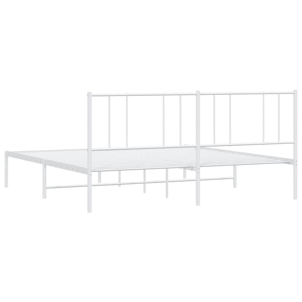 Giroletto con Testiera Metallo Bianco 183x213 cm | homemem39