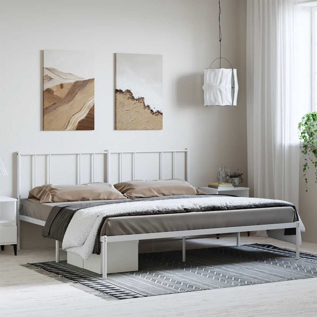 Giroletto con Testiera Metallo Bianco 183x213 cm | homemem39