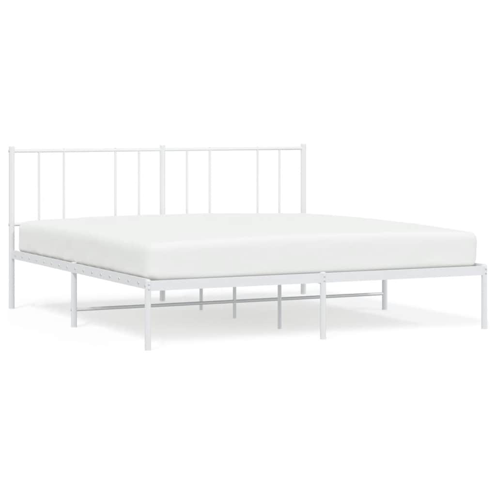 Giroletto con Testiera Metallo Bianco 193x203 cm | homemem39