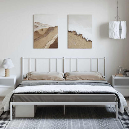 Giroletto con Testiera Metallo Bianco 193x203 cm | homemem39