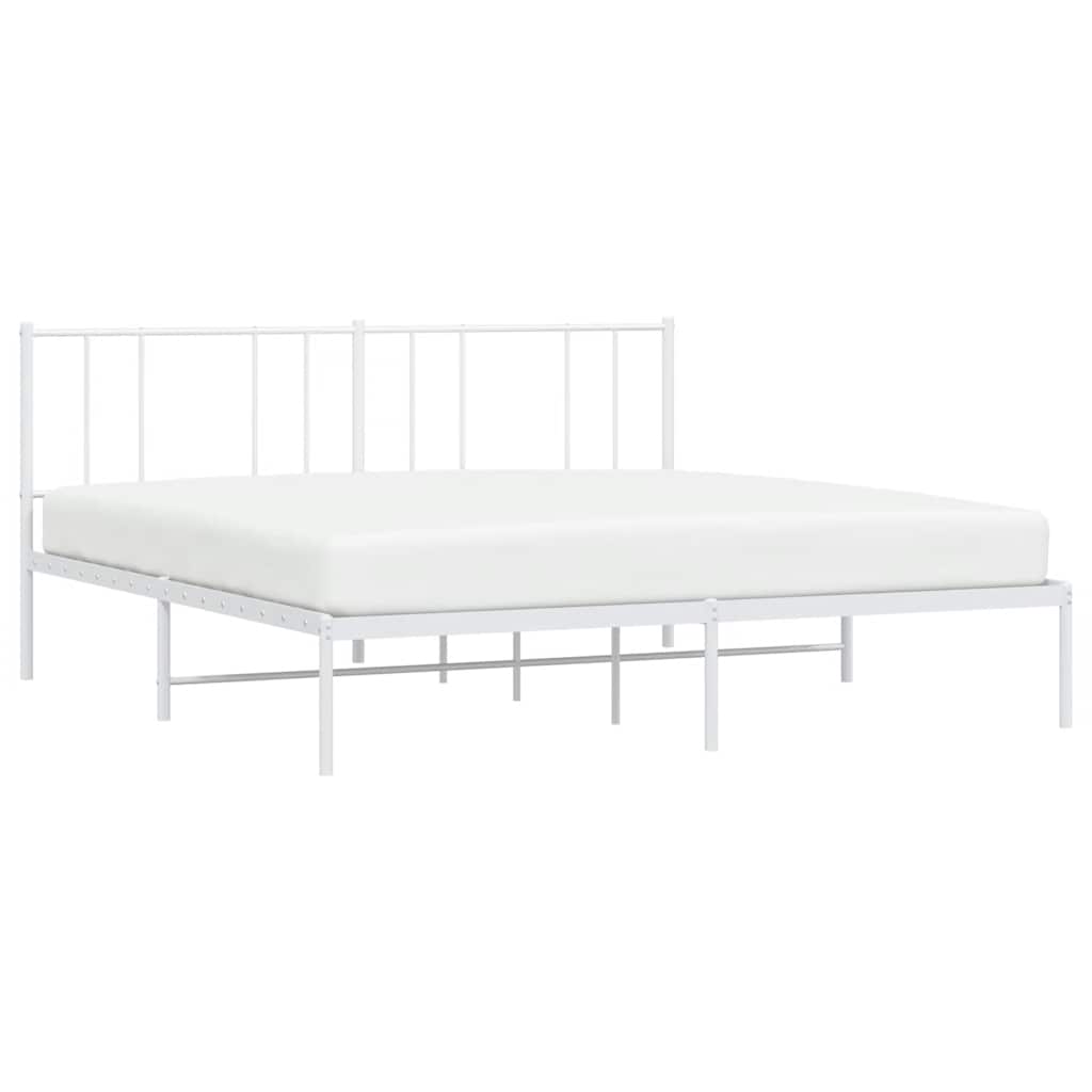 Giroletto con Testiera Metallo Bianco 193x203 cm | homemem39