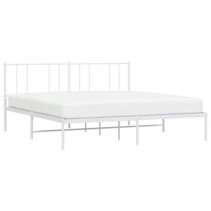 Giroletto con Testiera Metallo Bianco 193x203 cm | homemem39