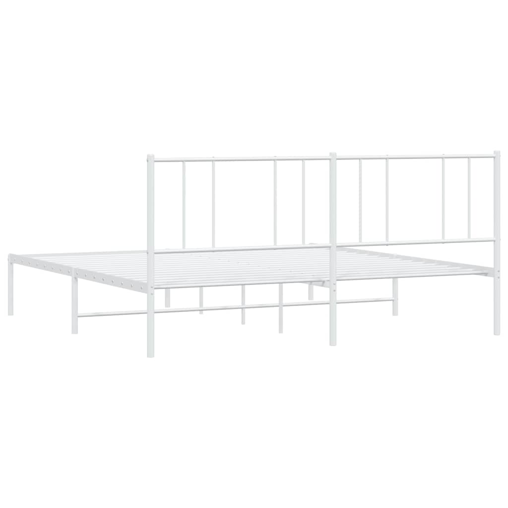 Giroletto con Testiera Metallo Bianco 193x203 cm | homemem39