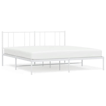 Giroletto con Testiera Metallo Bianco 200x200 cm | homemem39
