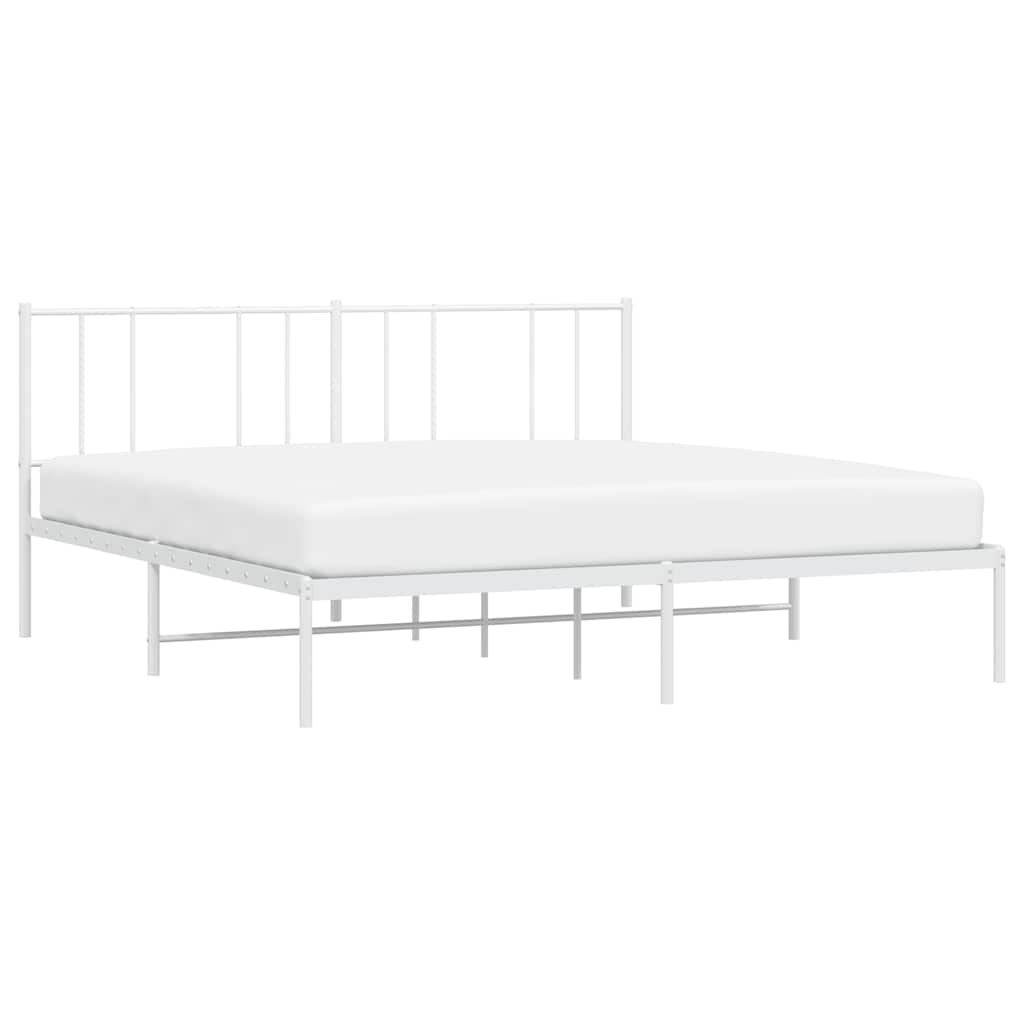 Giroletto con Testiera Metallo Bianco 200x200 cm | homemem39