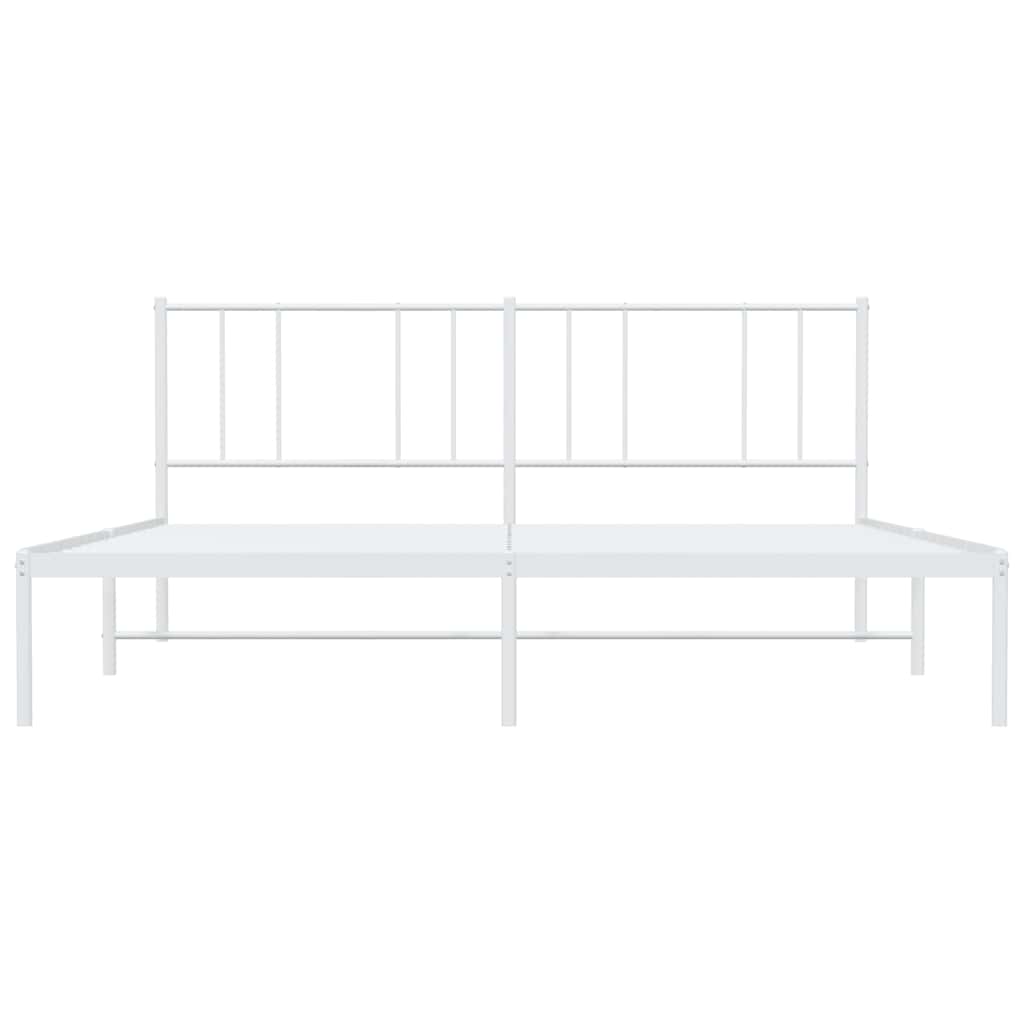 Giroletto con Testiera Metallo Bianco 200x200 cm | homemem39