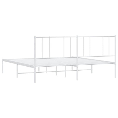 Giroletto con Testiera Metallo Bianco 200x200 cm | homemem39