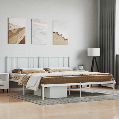Giroletto con Testiera Metallo Bianco 200x200 cm | homemem39