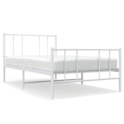 Giroletto con Testiera e Pediera Metallo Bianco 80x200 cm | homemem39