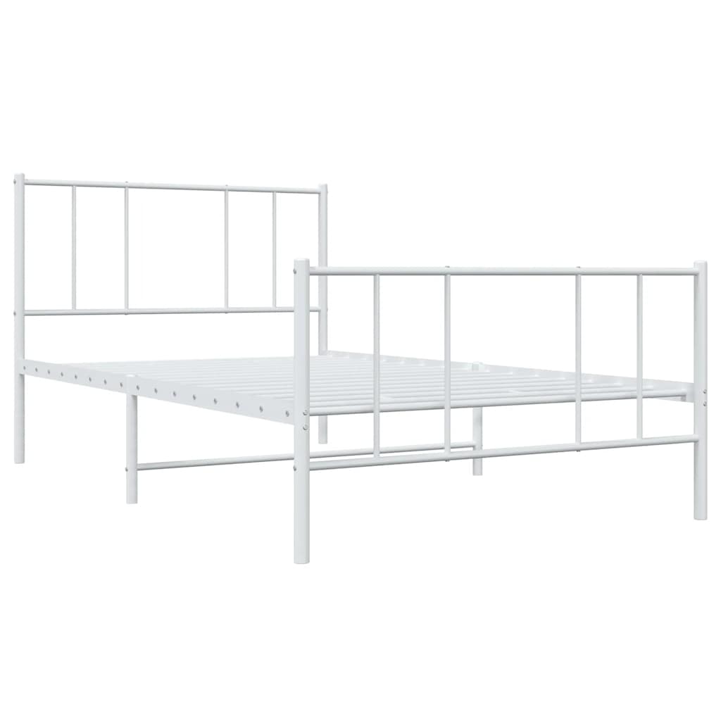 Giroletto con Testiera e Pediera Metallo Bianco 80x200 cm | homemem39