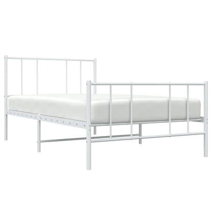 Giroletto con Testiera e Pediera Metallo Bianco 80x200 cm | homemem39