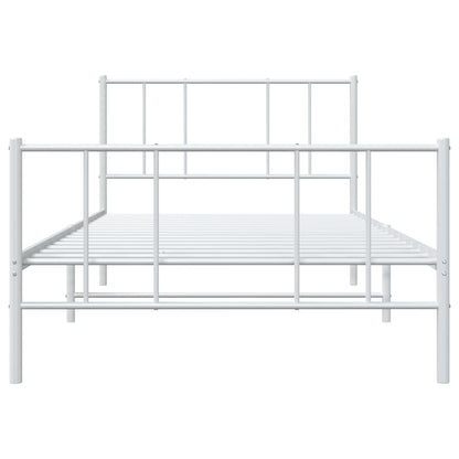 Giroletto con Testiera e Pediera Metallo Bianco 80x200 cm | homemem39