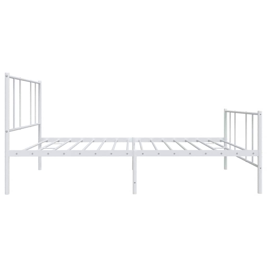 Giroletto con Testiera e Pediera Metallo Bianco 80x200 cm | homemem39