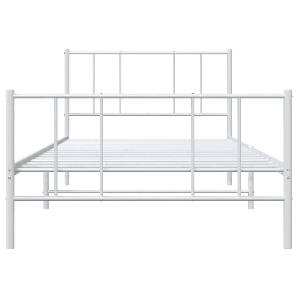 Giroletto con Testiera e Pediera Metallo Bianco 90x200 cm | homemem39
