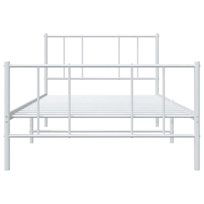 Giroletto con Testiera e Pediera Metallo Bianco 90x200 cm | homemem39