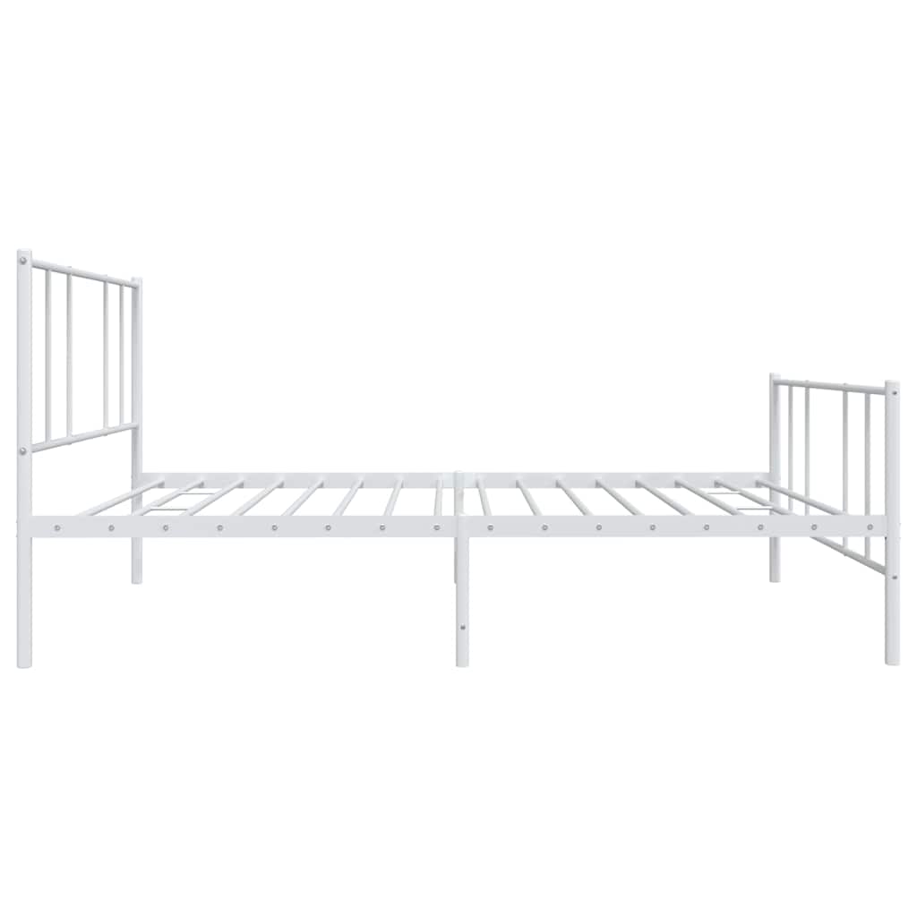 Giroletto con Testiera e Pediera Metallo Bianco 90x200 cm | homemem39