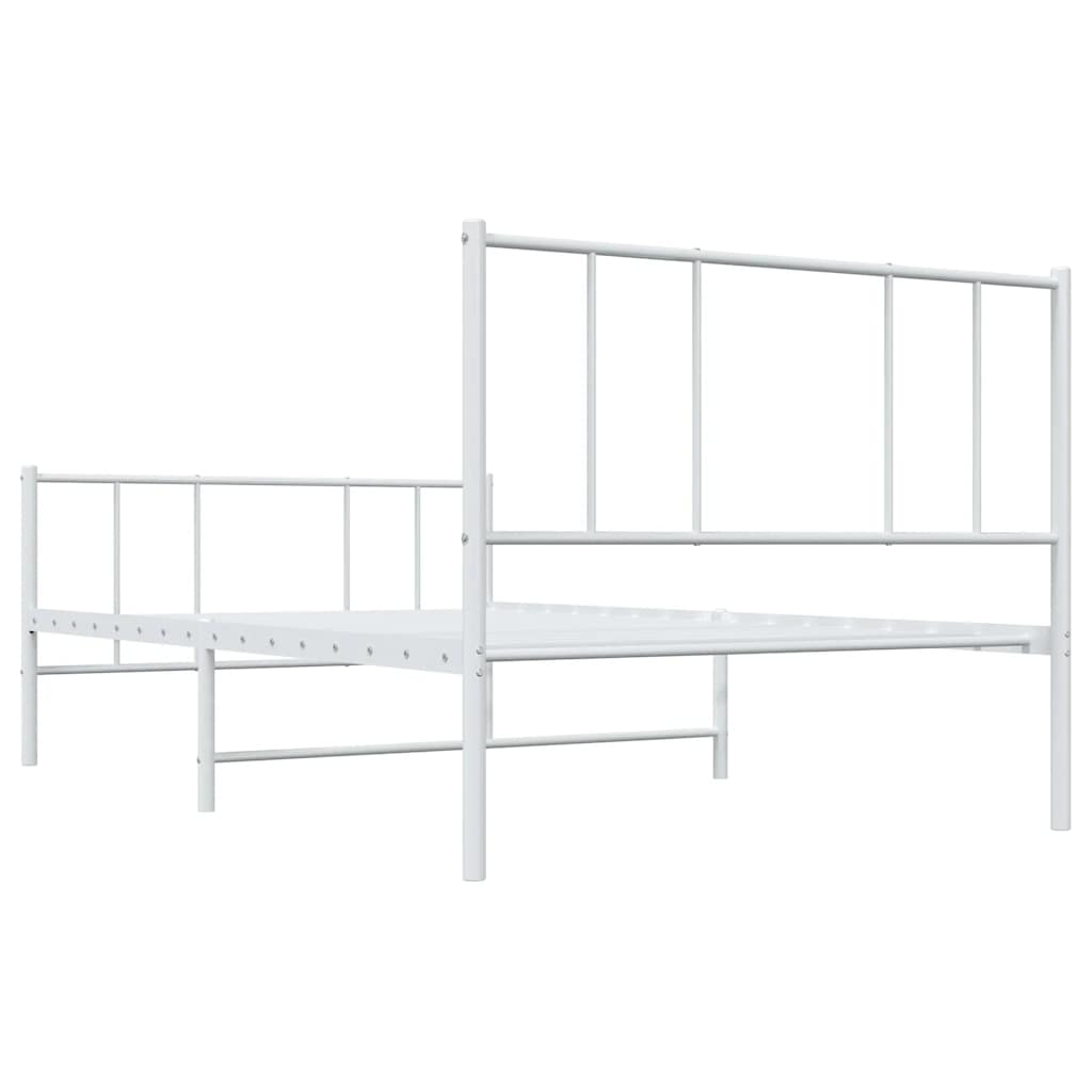 Giroletto con Testiera e Pediera Metallo Bianco 90x200 cm | homemem39