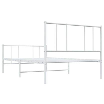 Giroletto con Testiera e Pediera Metallo Bianco 90x200 cm | homemem39