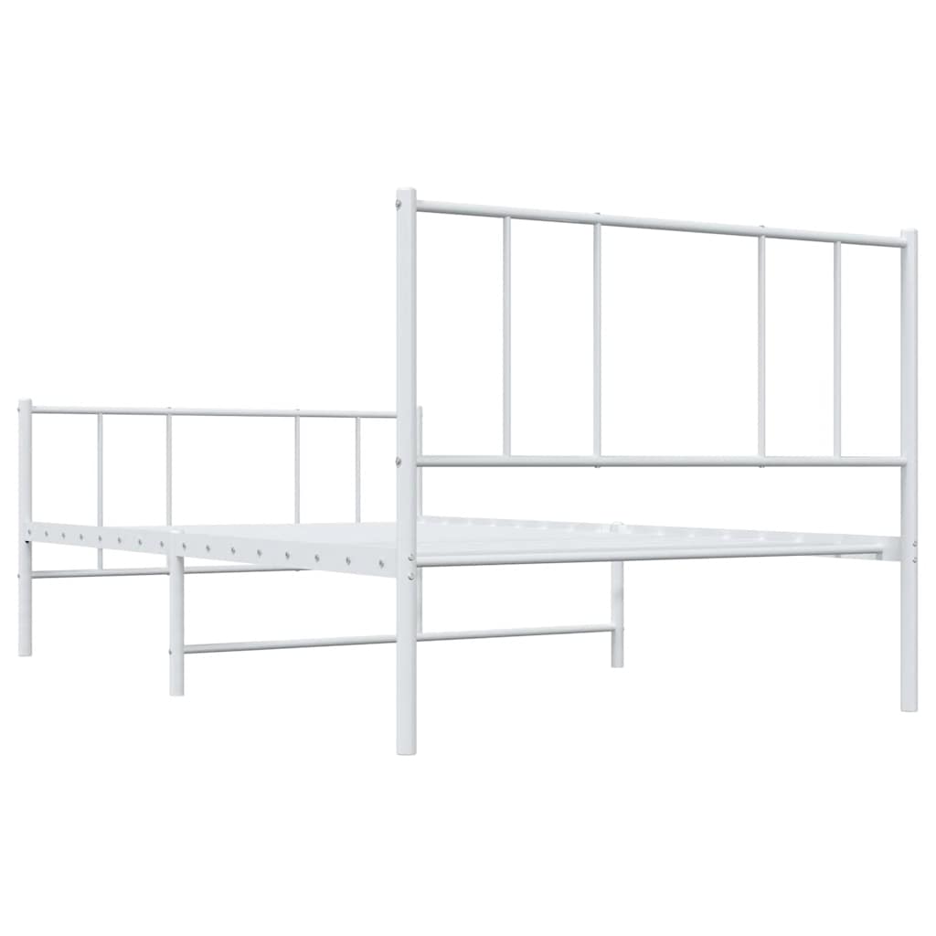 Giroletto con Testiera e Pediera Metallo Bianco 100x190 cm | homemem39