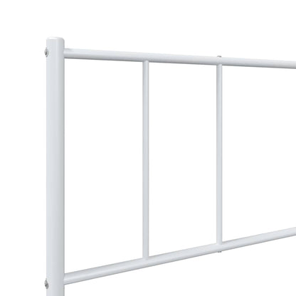 Giroletto con Testiera e Pediera Metallo Bianco 100x190 cm | homemem39