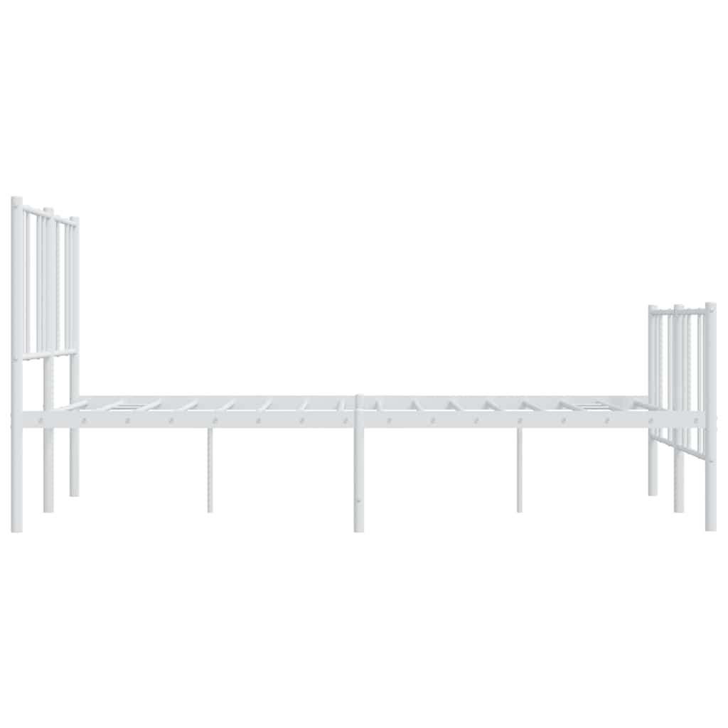 Giroletto con Testiera e Pediera Metallo Bianco 135x190 cm | homemem39