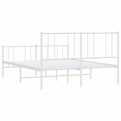 Giroletto con Testiera e Pediera Metallo Bianco 135x190 cm | homemem39